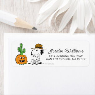 Peanuts   Spike's Desert Halloween Return Address Label