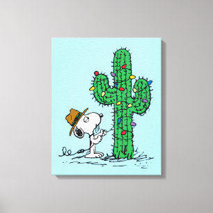 Peanuts Spike's Holiday Cactus Canvas Print