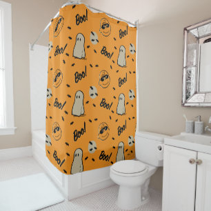 Peanuts   Spooky Crew Halloween Pattern Shower Curtain