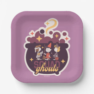 Peanuts Squad Ghouls Cauldron Halloween Paper Plate