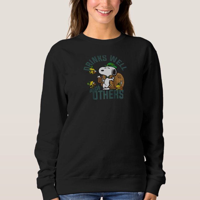 Peanuts St Patrick's Day Drinks Well With Others R Sweatshirt (Front)
