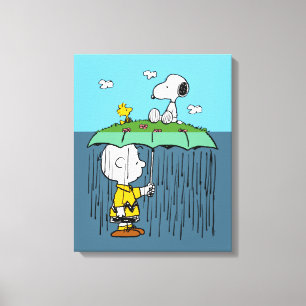 Peanuts Sunny Day Rainy Day Half & Half Canvas Print