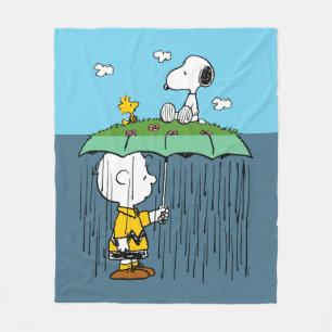 Peanuts Sunny Day Rainy Day Half & Half Fleece Blanket