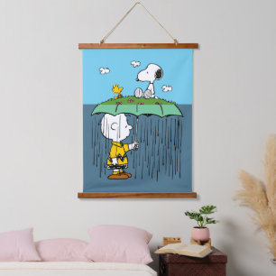 Peanuts   Sunny Day Rainy Day Half & Half Hanging Tapestry