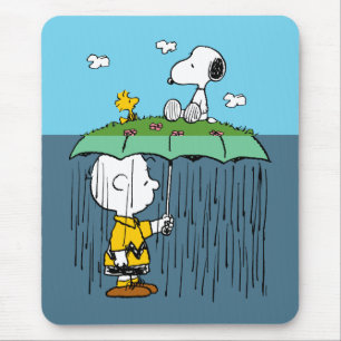 Peanuts   Sunny Day Rainy Day Half & Half Mouse Pad