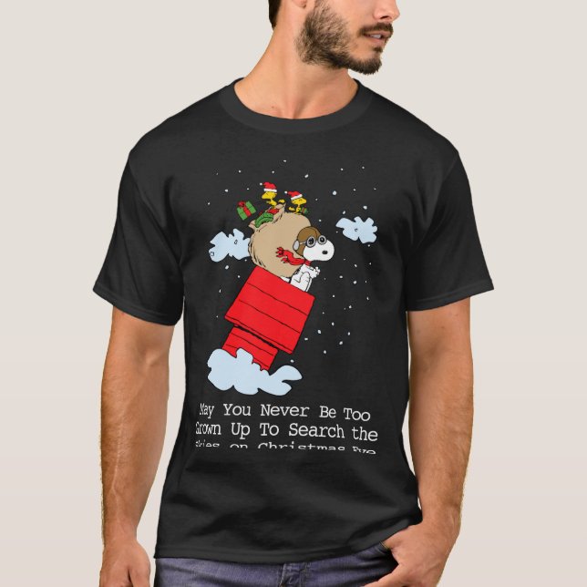 Peanuts The Flying Ace At Christmas  T-Shirt (Front)