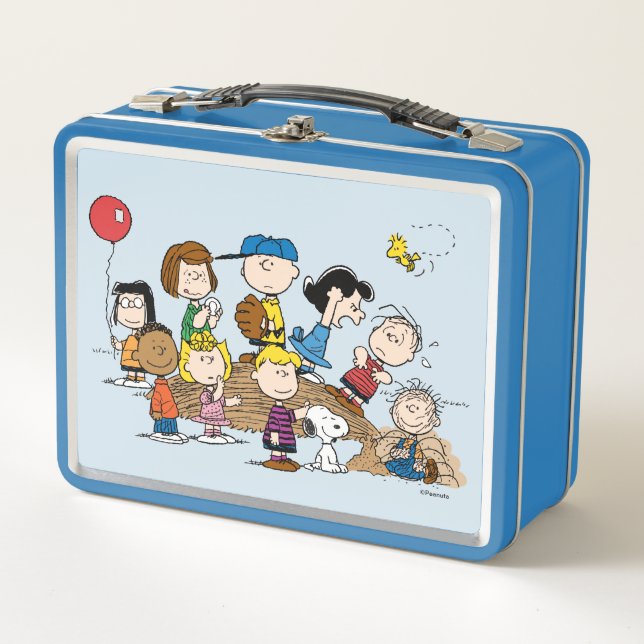 Peanuts | The Gang at the Pitcher's Mound Metal Lunch Box (Front)