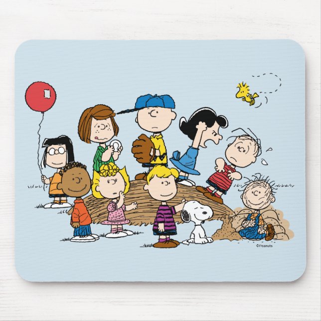 Peanuts | The Gang at the Pitcher's Mound Mouse Pad (Front)