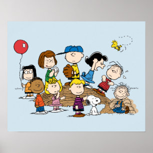 Peanuts   The Gang at the Pitcher's Mound Poster