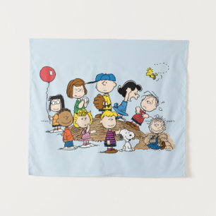 Peanuts   The Gang at the Pitcher's Mound Tapestry