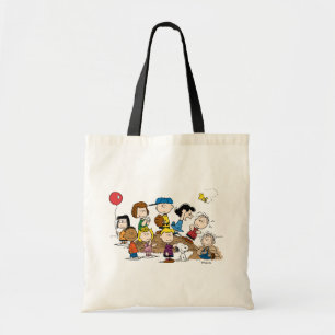 Peanuts   The Gang at the Pitcher's Mound Tote Bag