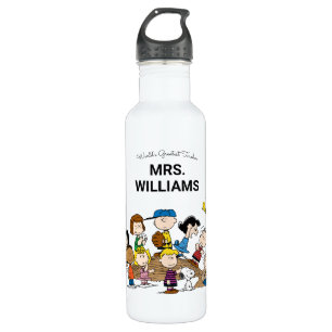 Peanuts   The Gang Greatest Teacher Personalised 710 Ml Water Bottle
