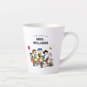 Peanuts   The Gang Greatest Teacher Personalised Latte Mug