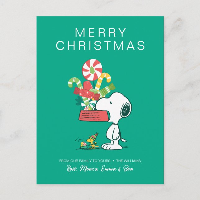 Peanuts | The More The Merrier Holiday Postcard (Front)