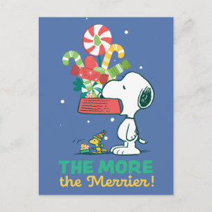 Peanuts   The More The Merrier Holiday Postcard