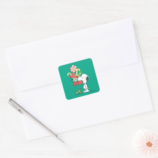 Peanuts | The More The Merrier Square Sticker (Envelope)