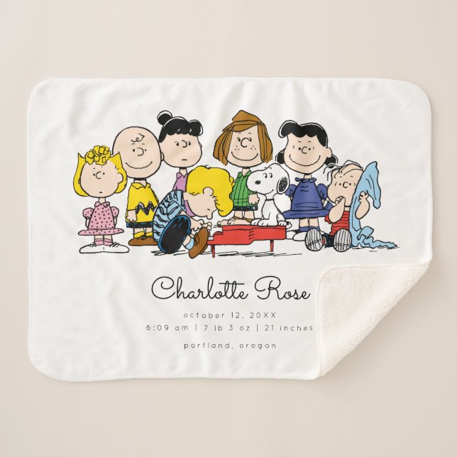 Peanuts | The Peanuts Gang Baby Sherpa Blanket (Front (Horizontal))