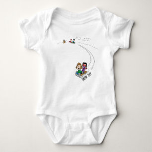 Peanuts   The Peanuts Gang Sled Riding Baby Bodysuit