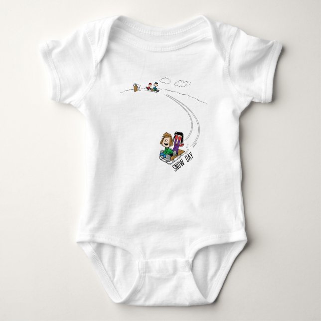 Peanuts | The Peanuts Gang Sled Riding Baby Bodysuit (Front)
