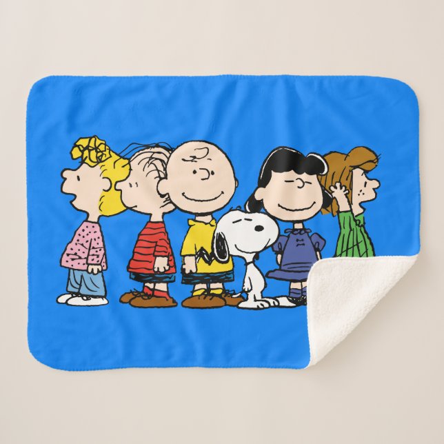 Peanuts | The Peanuts Gang Together Sherpa Blanket (Front (Horizontal))