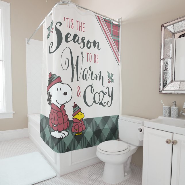 Peanuts | Tis the Season To Be Cosy Shower Curtain (In Situ)