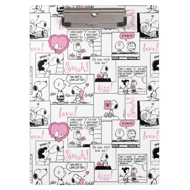 Peanuts | Valentine Heart Love Pattern Clipboard (Front)