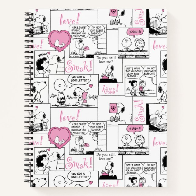 Peanuts | Valentine Heart Love Pattern Notebook (Front)