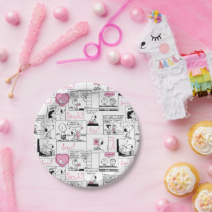 Peanuts   Valentine Heart Love Pattern Paper Plate