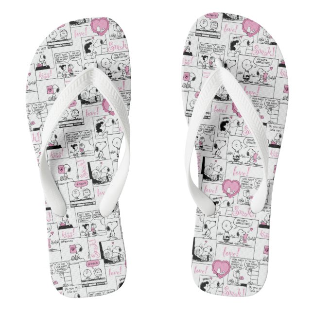 Peanuts | Valentine Heart Love Pattern Thongs (Footbed)