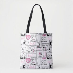 Peanuts Valentine Heart Love Pattern Tote Bag
