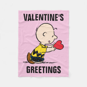 Peanuts   Valentine's Day Charlie Brown Fleece Blanket