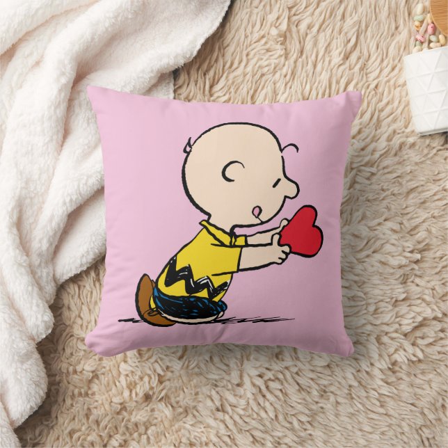 Peanuts | Valentine's Day Charlie Brown Red Heart Cushion (Blanket)