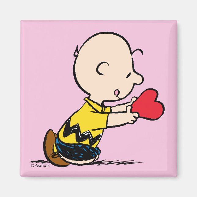 Peanuts | Valentine's Day Charlie Brown Red Heart Magnet (Front)