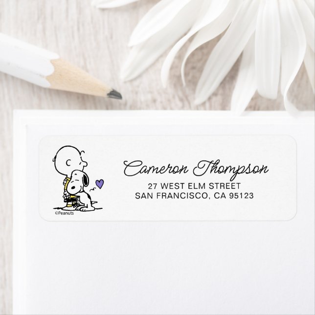 Peanuts | Valentine's Day | Charlie Brown & Snoopy Return Address Label (Insitu)