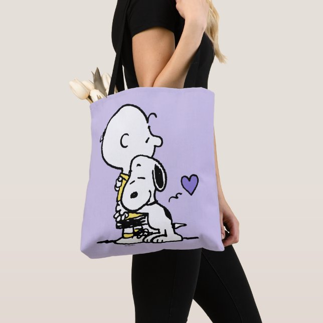 Peanuts | Valentine's Day | Charlie Brown & Snoopy Tote Bag (Close Up)