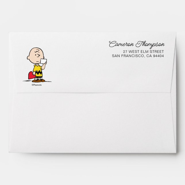 Peanuts | Valentine's Day Charlie Brown Valentine Envelope (Back (Top Flap))