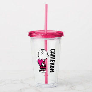 Peanuts Valentine's Day Heart Charlie Brown Acrylic Tumbler