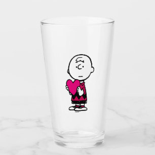 Peanuts Valentine's Day Heart Charlie Brown Glass