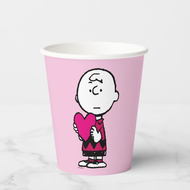 Peanuts | Valentine's Day | Heart Charlie Brown Paper Cups (Front)