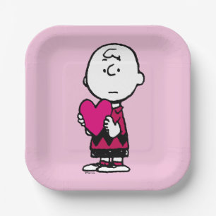 Peanuts   Valentine's Day   Heart Charlie Brown Paper Plate