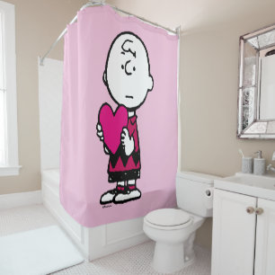 Peanuts   Valentine's Day   Heart Charlie Brown Shower Curtain