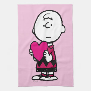 Peanuts   Valentine's Day   Heart Charlie Brown Tea Towel