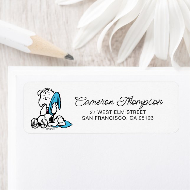 Peanuts | Valentine's Day | Linus & Snoopy Return Address Label (Insitu)