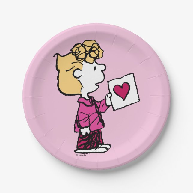 Peanuts | Valentine's Day | Sally Valentine Card Paper Plate (Front)