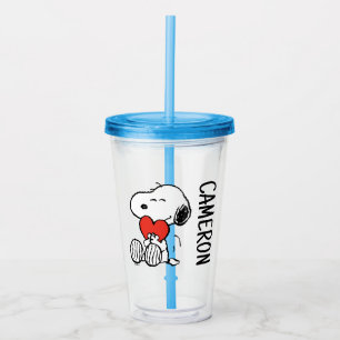 Peanuts Valentine's Day Snoopy Heart Hug Acrylic Tumbler