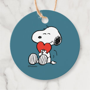 Peanuts   Valentine's Day   Snoopy Heart Hug Favour Tags