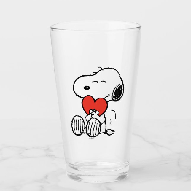 Peanuts | Valentine's Day | Snoopy Heart Hug Glass (Front)