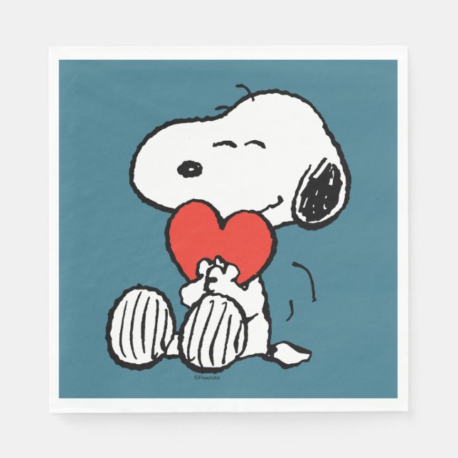 Peanuts | Valentine's Day | Snoopy Heart Hug Napkin (Front)