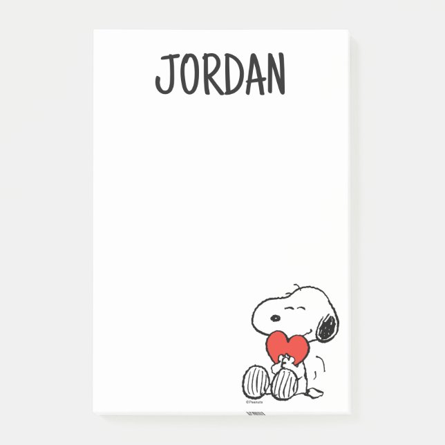 Peanuts | Valentine's Day | Snoopy Heart Hug Post-it Notes (Front)