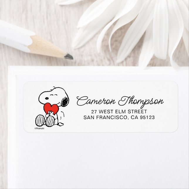 Peanuts | Valentine's Day | Snoopy Heart Hug Return Address Label (Insitu)